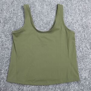 Spanx Get Moving Fitted Crop Top Womens Medium Green Activewear Scoop Neck